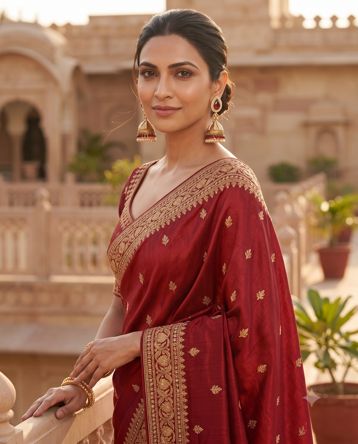 Kundan Pearl Drop Matt Finish Festive Ethnic Jhumki (Round To Stud)