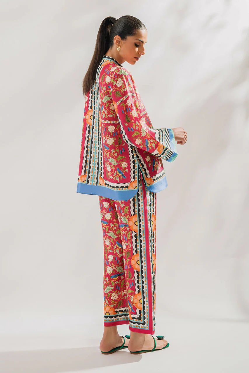 Pink Cotton Slub Premium   Co-ord Set For Women