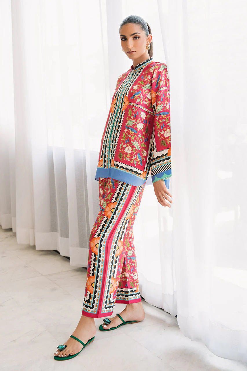 Pink Cotton Slub Premium   Co-ord Set For Women