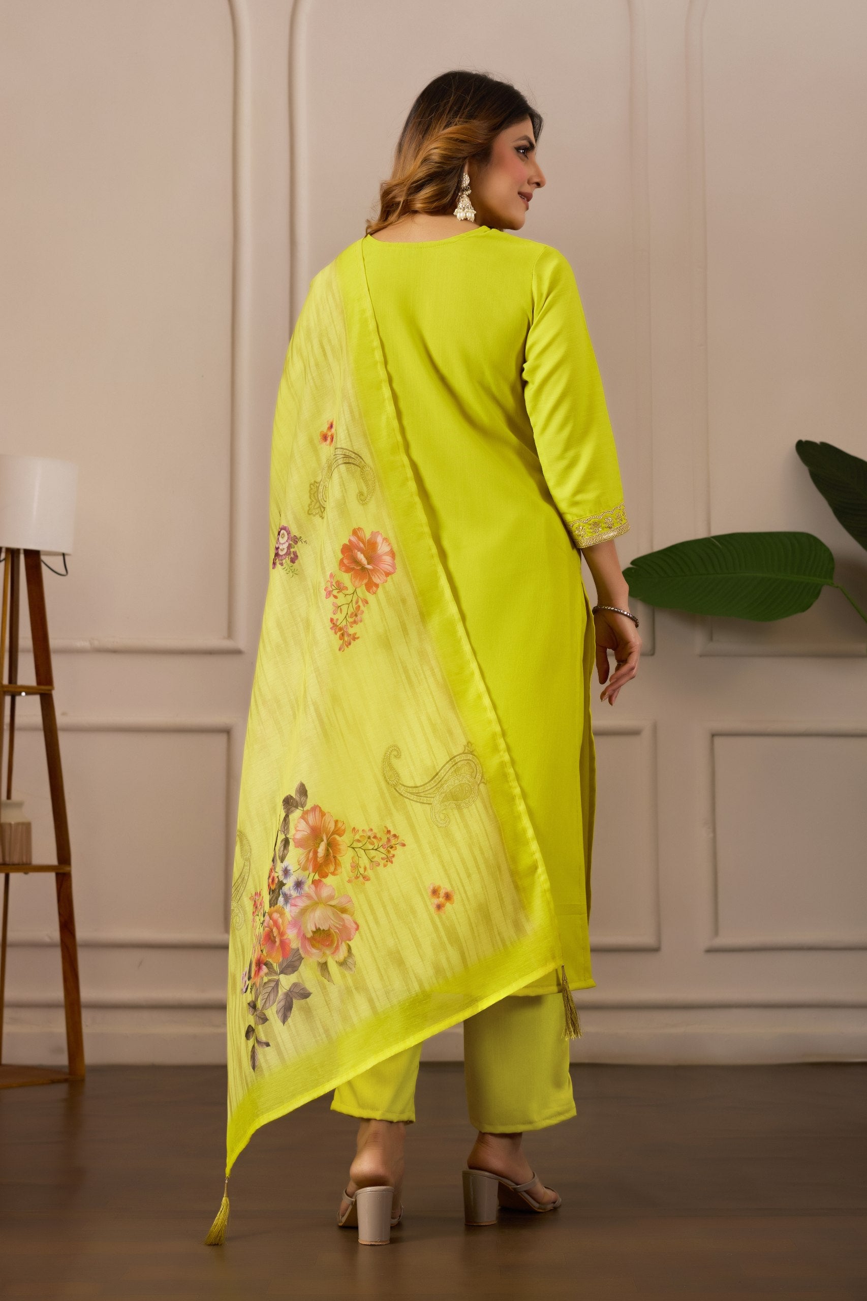 Green Pure Cotton Premium  Kurti   Dupatta Set For Women