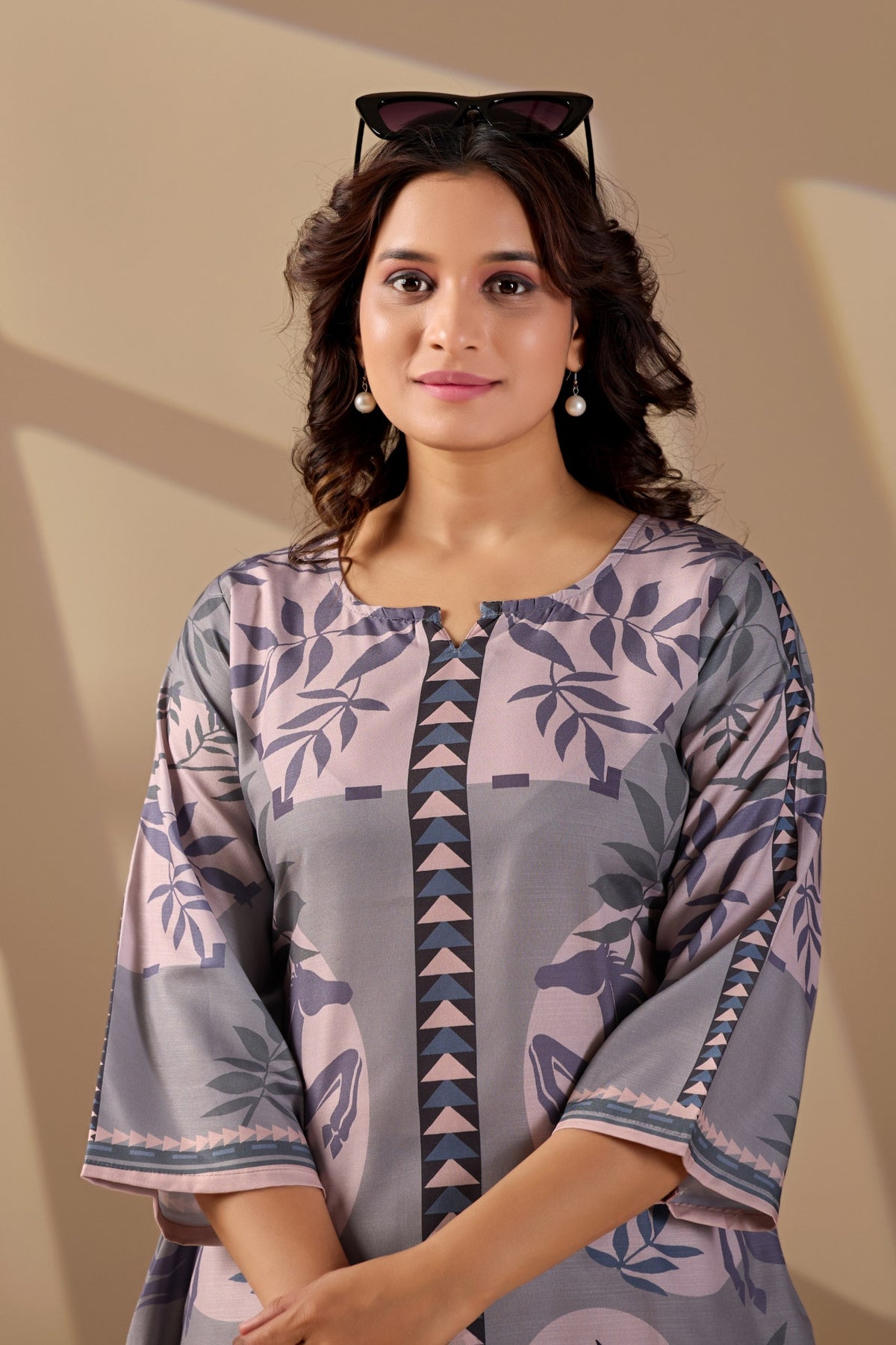 Grey Cotton Blend Premium   Co-ord Set For Women