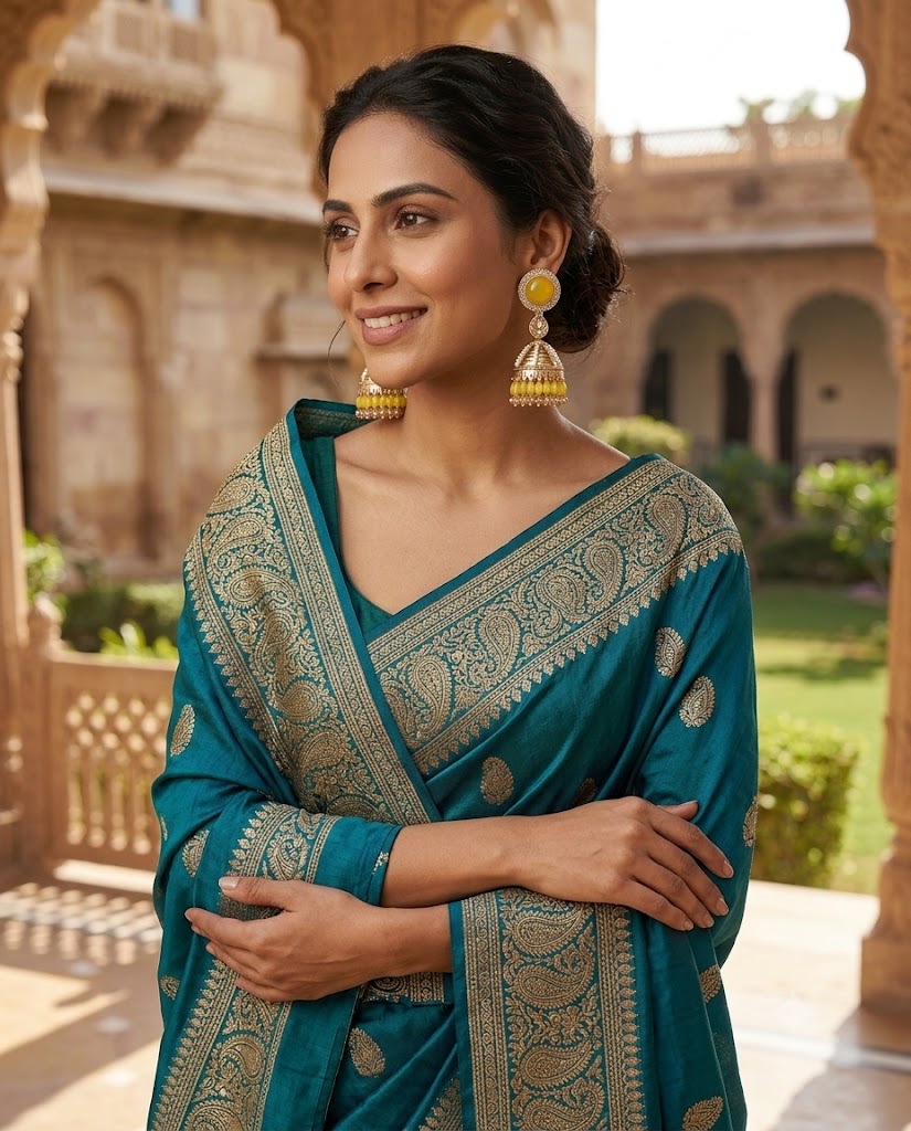 Kundan Pearl Drop Matt Finish Festive Ethnic Jhumki (Round To Stud)