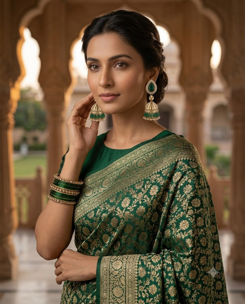 Kundan Pearl Drop Matt Finish Festive Ethnic Jhumki (Round To Stud)