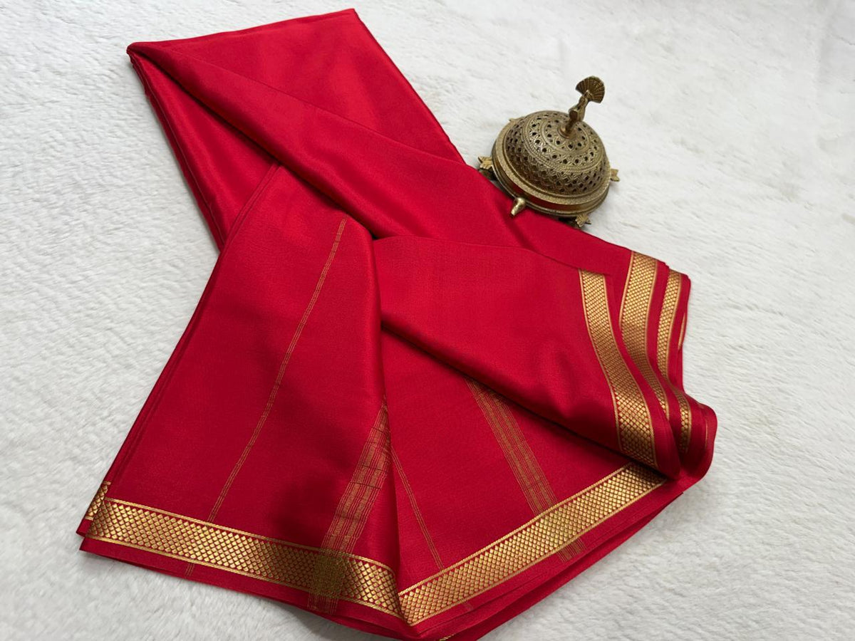 Pure Mysore Silk Small Border Saree